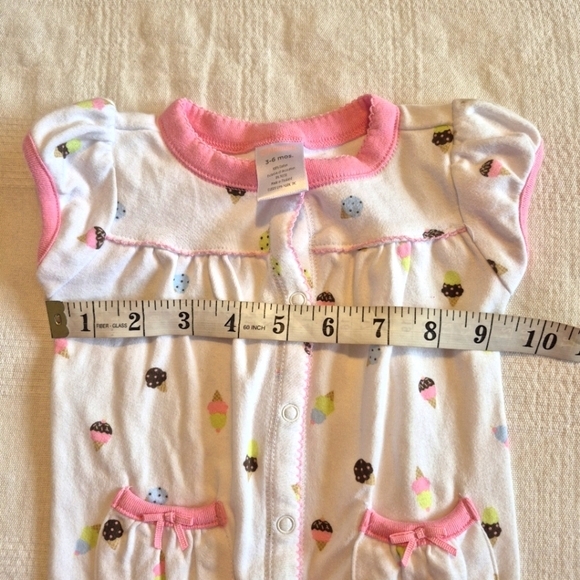 Gymboree girls 3-6 months Ice Cream Shop footie 1 piece romper sleeper VGUC - Picture 5 of 6